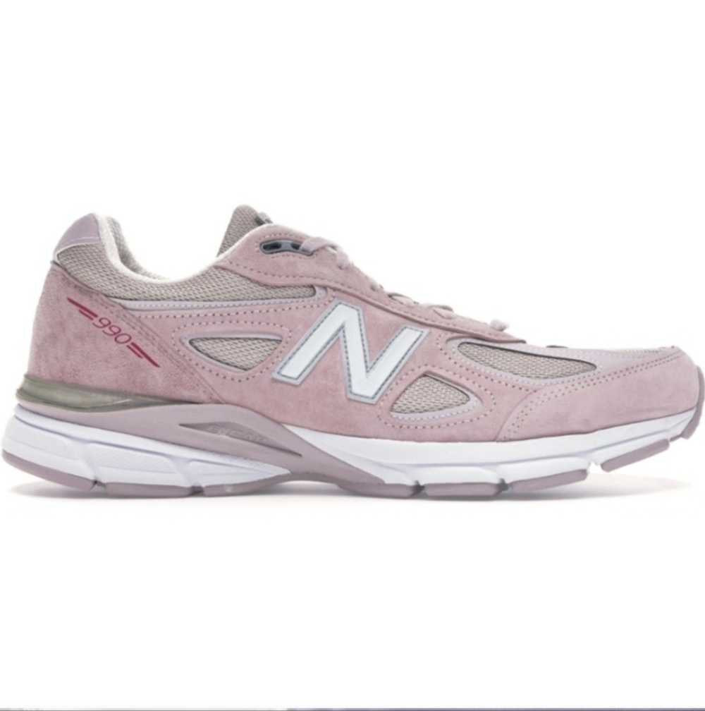 New Balance 990v4 Blush Pink (Faded Rose) size 11 Leather Trimmed Suede and Mesh